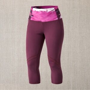 Lululemon Bordeaux Drama/ Rumble Berry/ Shine On Crop Pant